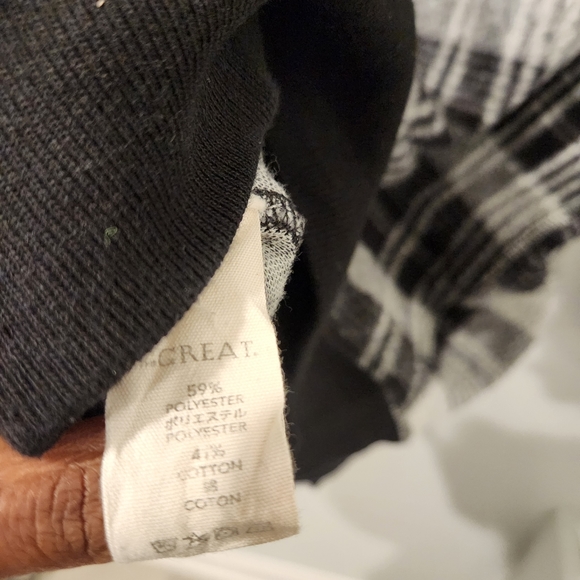 The Great. The College Sweatshirt Black Lumber plaid size small - Picture 7 of 7